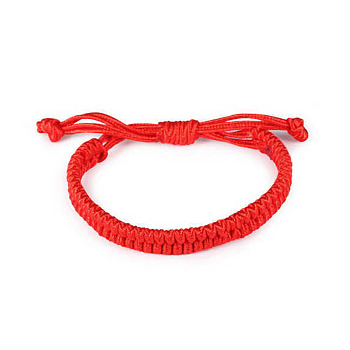 Adjustable Waxed Cord Braided Bracelets, Red String Bracelets, Red, 6 inch~7-7/8 inch(150~200mm), 9~12mm