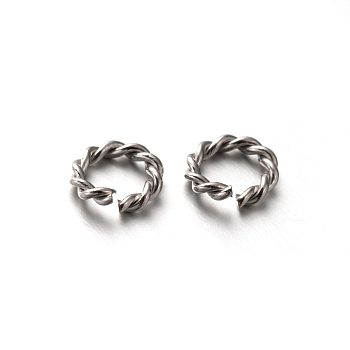 304 Stainless Steel Open Twisted Jump Rings, Stainless Steel Color, 8x1.5mm, Inner Diameter: 5mm