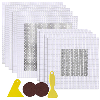 DIY Repair Tools Kits, including Plastic Scraper, Aluminum Drywall Repair Patches, Sanding Sheets, Mixed Color