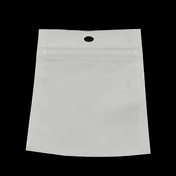 Pearl Film Plastic Zip Lock Bags, Resealable Packaging Bags, with Hang Hole, Top Seal, Self Seal Bag, Rectangle, White, 15x10cm, inner measure: 12x9cm