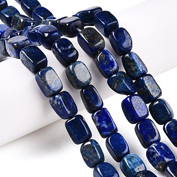 Natural Lapis Lazuli Dyed Beads Strands, Cuboid, 9.5~12x7.5~9x7~8mm, Hole: 1.2mm, about 33pcs/strand, 14.76''(37.5cm)