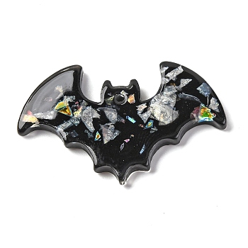 Opaque Acrylic Pendants, Coloful, Bat, 28x44.5x3.5mm, Hole: 1.8mm