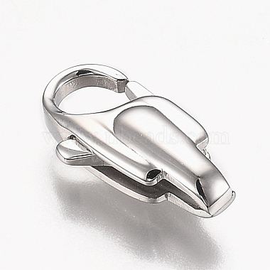 Polished 316 Surgical Stainless Steel Lobster Claw Clasps(STAS-Z013-11P)-3