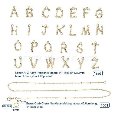 26pcs a ~ z ожерелья с алфавитом делая наборы(DIY-YW0002-29G)-2