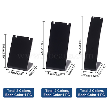 Pandahall Elite 6 pcs 6 styles présentoirs de colliers en acrylique en forme de L à dos incliné(NDIS-PH0001-08)-2