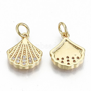 Brass Micro Pave Clear Cubic Zirconia Charms(X-ZIRC-S067-182-NF)-2