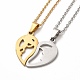 Coeur avec garçon et fille assortis colliers pendentifs et boucles d'oreilles(SJEW-E045-04GP)-3