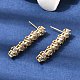 Flat Round Brass Micro Pave Clear Cubic Zirconia Stud Earrings(EJEW-H180-12G)-2