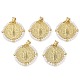 Saint Benedict Medal Brass & ABS Plastic Pearl Pendants(KK-U032-10G)-1