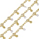 Brass Rectangle & Cubic Zirconia Flat Round Link Chains(CHC-P010-05G)-1