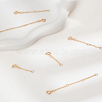 6Pcs 3 Styles Brass Cable Chain Chain Extender, End Chains with Spring Ring Clasps, Golden, 30~75x1.5mm, 2pcs/style(FIND-LP0003-51G)