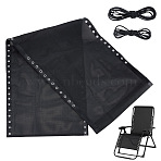 1Bag Polyeste Folding Chair Replacement Fabric, Camping Chairs Repair Supplies, Rectangle with Rope, Black, 1570x525x1.5mm, Hole: 8.7mm(AJEW-NB0008-06)
