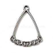 Tibetan Style 304 Stainless Steel Pendants, Triangle Charms, Antique Silver, 24x18x1.5mm, Hole: 2mm(STAS-G278-10AS)