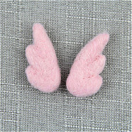 Wing Handmade Wool Felt Ornament Accessories, for DIY Children Hair Tie Christmas Tree, Pink, 52x25mm(PW-WG95439-02)