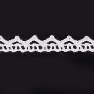 Lace Trim Nylon Ribbon for Jewelry Making, White, 3/8 inch(8mm), about 220yards/roll(ORIB-F003-164)