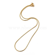 Ion Plating(IP) 304 Stainless Steel Square Snake Chain Necklaces, with Lobster Claw Clasps, Real 18K Gold Plated, 17.95 inch(45.6cm), 1.5mm(X-STAS-A066-07-01G)