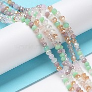 Glass Beads Strands, Faceted, Rondelle, Aquamarine, 3.5x3mm, Hole: 0.7mm, about 119~125pcs/strand, 13.58 inch~14.37 inch(34.5~36.5cm)(EGLA-A034-M3mm-01)