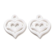 Valentine's Day Opaque Acrylic Pendants, Heart Charms, White, 27x25x4mm, Hole: 3mm, about 467pcs/500g.(SACR-L007-042A)