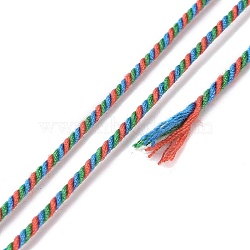 Cotton Cord, Braided Rope, with Paper Reel, for Wall Hanging, Crafts, Gift Wrapping, Colorful, 1.2mm, about 27.34 Yards(25m)/Roll(OCOR-E027-01B-34)