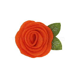 Wool Felt Cabochons, Rose, Orange Red, 50x40mm(FABR-PW0001-122E)