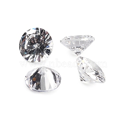 Cubic Zirconia Cabochons, Grade A, Faceted, Diamond, Clear, 9x5mm(ZIRC-XCP0001-03)