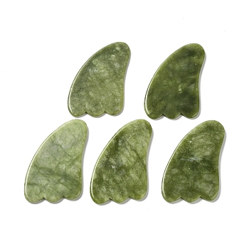 Natural Lemon Jade Gua Sha Boards, for Anxiety Therapy, Wing, 71~78x48~50x4~4.5mm