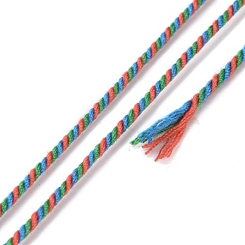 Cotton Cord, Braided Rope, with Paper Reel, for Wall Hanging, Crafts, Gift Wrapping, Colorful, 1.2mm, about 27.34 Yards(25m)/Roll