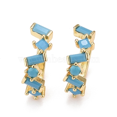 Deep Sky Blue Cubic Zirconia Earrings