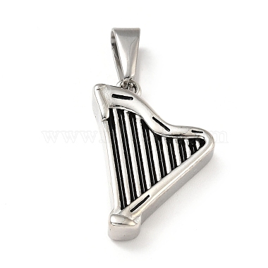 Antique Silver Musical Instruments 304 Stainless Steel Pendants