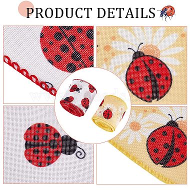 2 Rolls 2 Patterns Insect Theme Polyester Ribbon(OCOR-GF0002-58B)-6