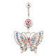 Butterfly Rhinestone Charm Belly Ring(BUER-PW0001-029A)-1