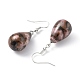 Natural Rhodonite Dangle Earrings(EJEW-P143-C14)-2
