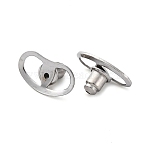 304 Stainless Steel Earplug Accessories, Stainless Steel Color, 13x7.5x2mm, Hole: 0.9mm(STAS-D288-07P-01)