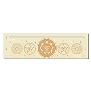 Natural Wood Card Stand for Tarot, Display Stand for Witch Divination Tools, Rectangle, Bisque, Star Pattern, 253x76x5mm(DJEW-WH0034-02R)
