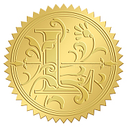 Self Adhesive Gold Foil Embossed Stickers, Medal Decoration Sticker, Letter Pattern, 5x5cm(DIY-WH0211-318)