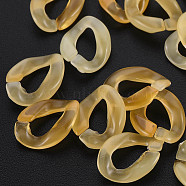 Acrylic Linking Rings, Quick Link Connectors, For Jewelry Curb Chains Making, Imitation Gemstone Style, Twist, Light Khaki, 13x10x3mm, Inner Diameter: 4x7.5mm(SACR-N006-017G)