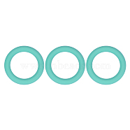 3Pcs Ring Silicone Focal Beads, Chewing Beads  For Teethers, DIY Nursing Necklaces Making, Aquamarine, 65x9.5mm, Hole: 3mm, Inner Diameter: 44mm(JX895I-01)
