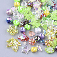 Acrylic Beads & Pendants, Mixed Shapes, Mixed Color, 4~29x4~20.5x4~9mm, Hole: 0.8~4mm(MACR-T032-01)