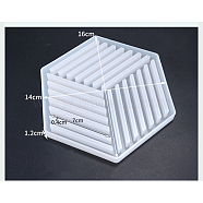 Silicone Cup Mat Molds, Resin Casting Molds, For UV Resin, Epoxy Resin Jewelry Making, Hexagon, White, 16x14x1.2cm, Inner Size: 0.4x7cm(X-DIY-F026-C02)