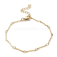 Ion Plating(IP) 304 Stainless Steel Wave Bar Link Chain Bracelet, Golden, 6-3/4 inch(17.1cm)(BJEW-K226-08G)