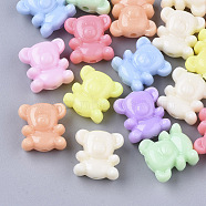 Opaque Acrylic Beads, Bear, Mixed Color, 13x12.5x7~8mm, Hole: 1.8mm, about 800pc/500g(MACR-N008-05)