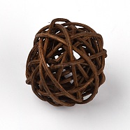 Wicker Rattan Balls, Decorative Orbs Vase Fillers, for Craft, Party, Valentine's Day, Wedding Table Decoration, Coconut Brown, 36.5~40mm(AJEW-WH0231-17A-01)