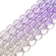 Dyed & Heated Synthetic Quartz Beads Strands, Gradient Color Round Beads, Lilac, 8mm, Hole: 1mm, about 55~56pcs/strand, 15.55''~15.75''(39.5~40cm)(G-P502-01B-03)