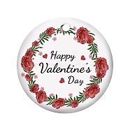 Handmade Porcelain Pendants, Double-Sided Printing of Valentine's Day Theme, Flat Round, FireBrick, 75x2mm(PORC-WH0005-006)