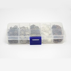 1 Box Mixed Iron Flower Bead Caps, Mixed Color, 10x4mm, Hole: 1mm, about 525pcs/box,10g/compartment(IFIN-X0021-B)