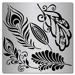 Stainless Steel Cutting Dies Stencils, for DIY Scrapbooking/Photo Album, Decorative Embossing DIY Paper Card, Stainless Steel Color, Leaf Pattern, 160x160x0.5mm(DIY-WH0238-030)