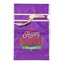Halloween Drawstring Gift Bags, Goody Bags with Bow-Tie, Party Favors Supplies Gift Wrapping, Purple, 23x15x0.01cm, about  45~50pcs/bag(ABAG-G008-B01-01)