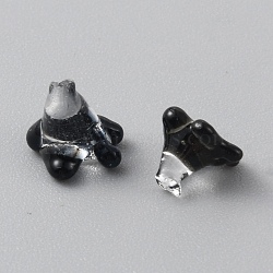 High Borosilicate Glass Beads, No Hole/Undrilled, Flower, Black, 5~7x6~7x6~7mm(GLAA-WH0031-60A)