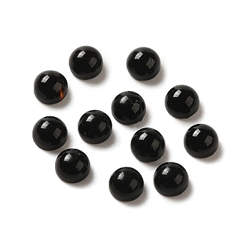 Natural Black Agate(Dyed & Heated) Cabochons, Half Round, 3x2mm