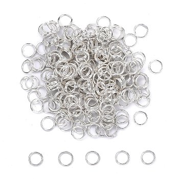 Brass Split Rings, Double Loops Jump Rings, Silver Color Plated, 5x1.2mm, about 3.8mm inner diameter, Single Wire: 0.6mm, about 18pcs/20g